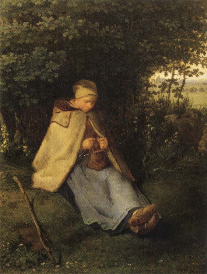 Shepherdess or Woman Knitting